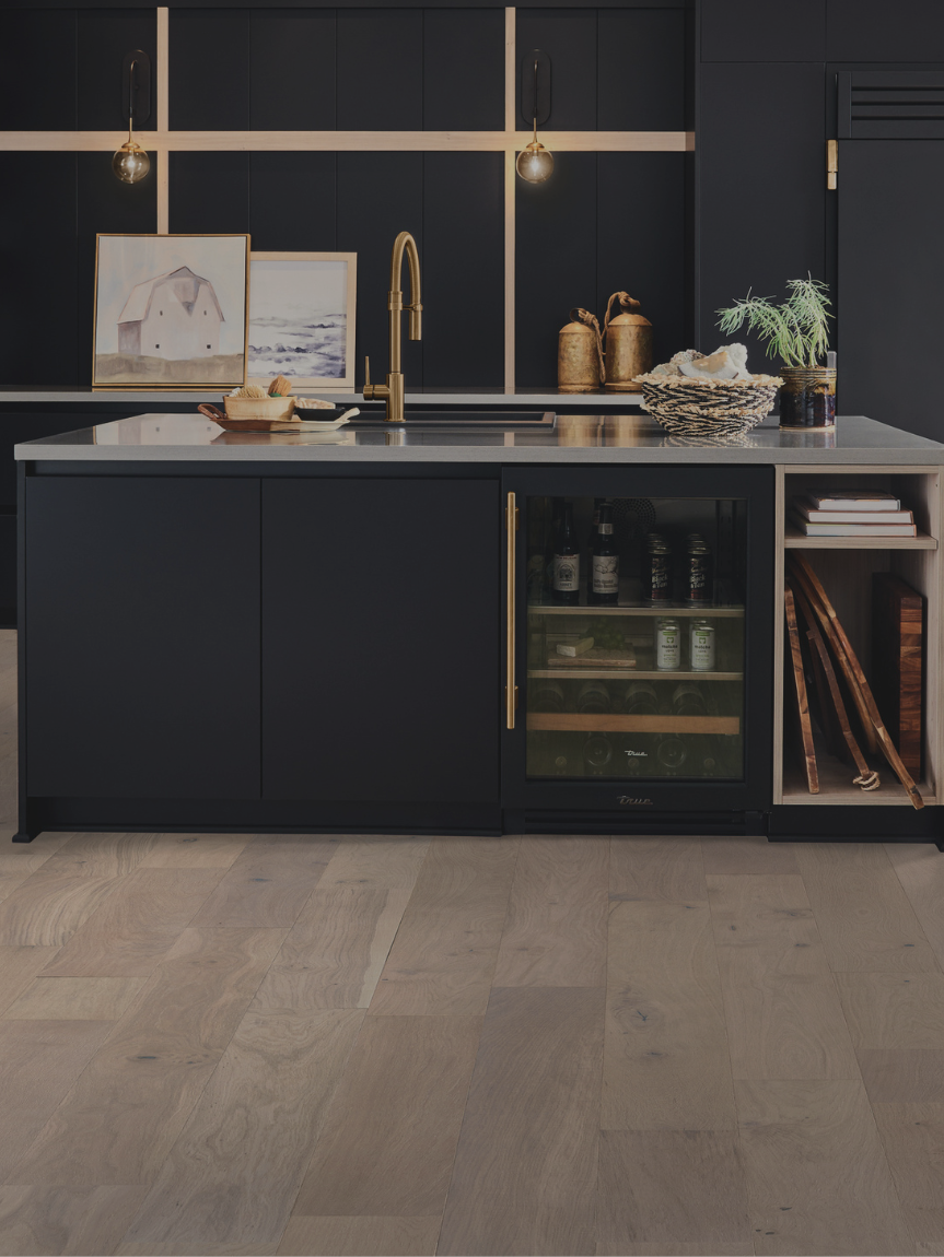 hard surface flooring and area rug in a living room